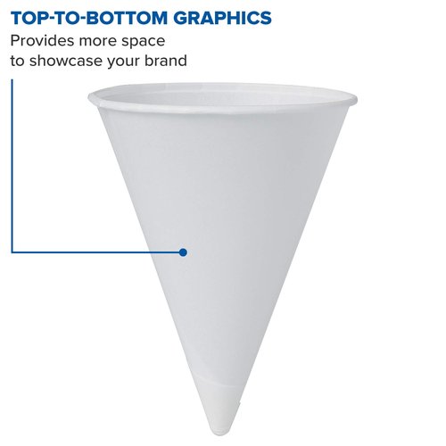 Solo 42R-2050 4.25 oz White Paper Cone Cups (Case of 5000)