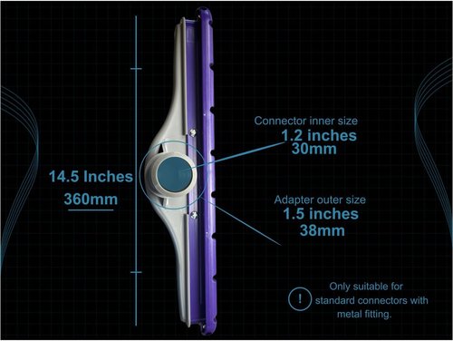 14″ EZ Glide Floor Tool with 2 Piece S Wand Replacement for ProTeam Backpack Vacuums — 1.5″ Nut-Coupling Wand Fits Multi-Surface Nylon Brush Head for Hard Floor & Low-Pile Carpet, Replaces # 101446