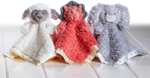 Mary Meyer Baby Lovey - Soft Coral Dino Security Blanket & Stuffed Animal Toy | 13 x 13-Inches