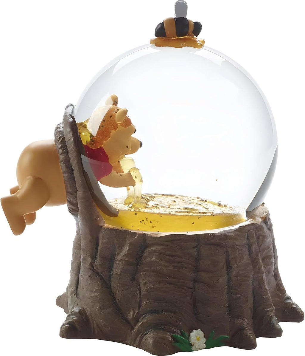 Pooh Bear Musical Snow Globe - Collectible Honey Scene Figurine with Wind-Up Music Box | 5.5 Inch Resin & Glass Display for Fans