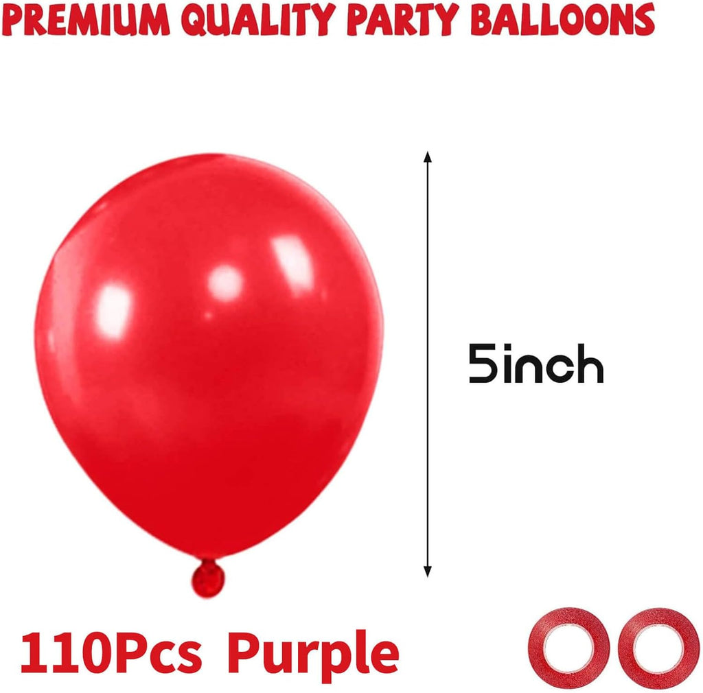 Red Balloons 110 Pcs - 5 Inch Mini Thick Latex Balloons for Birthday & Wedding Decorations
