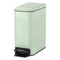 TIPGO Slim Bathroom Trash Can - Soft Close Lid & Step Pedal, 6L Stainless Steel Bin | Green