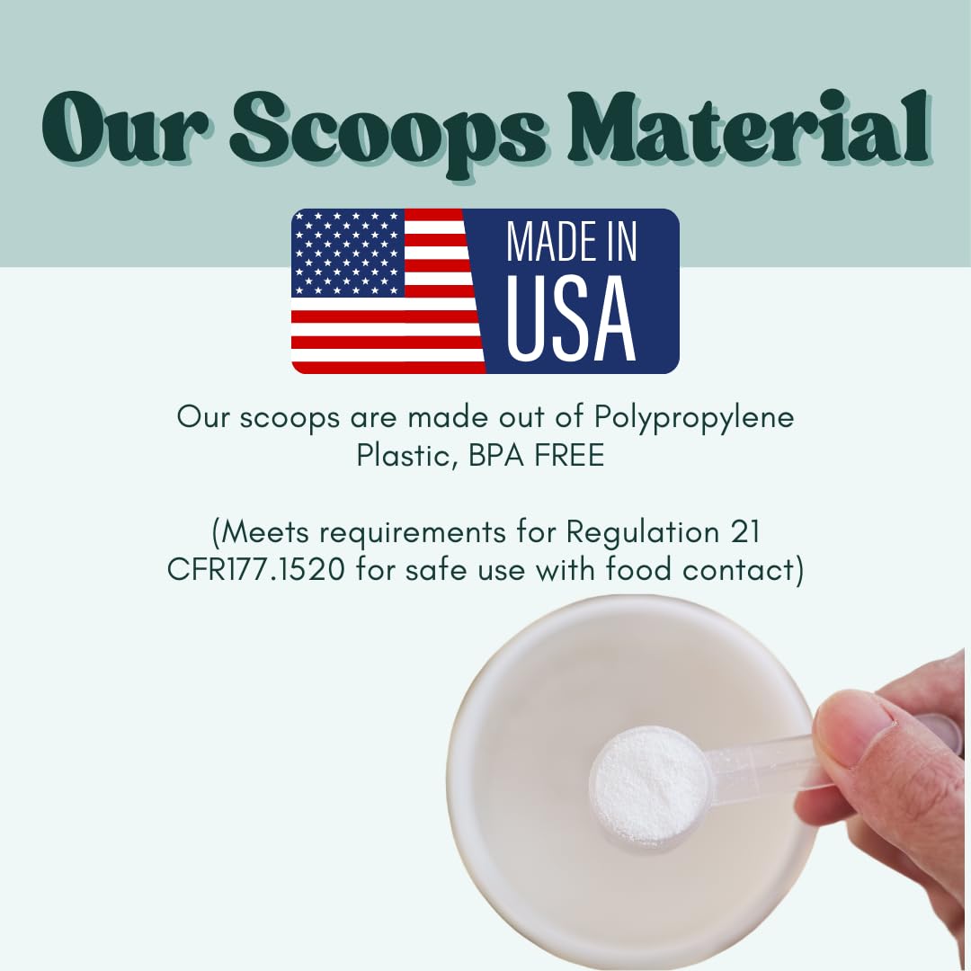Supplement and Supply 1/2 Cup (4 Oz. | 118.4 mL) Long Handle Plastic Measuring Scoop for Coffee, Protein Powder, Pet Food, Spices, Grains, Dry Goods – Food-Grade BPA-Free (Pack of 10)