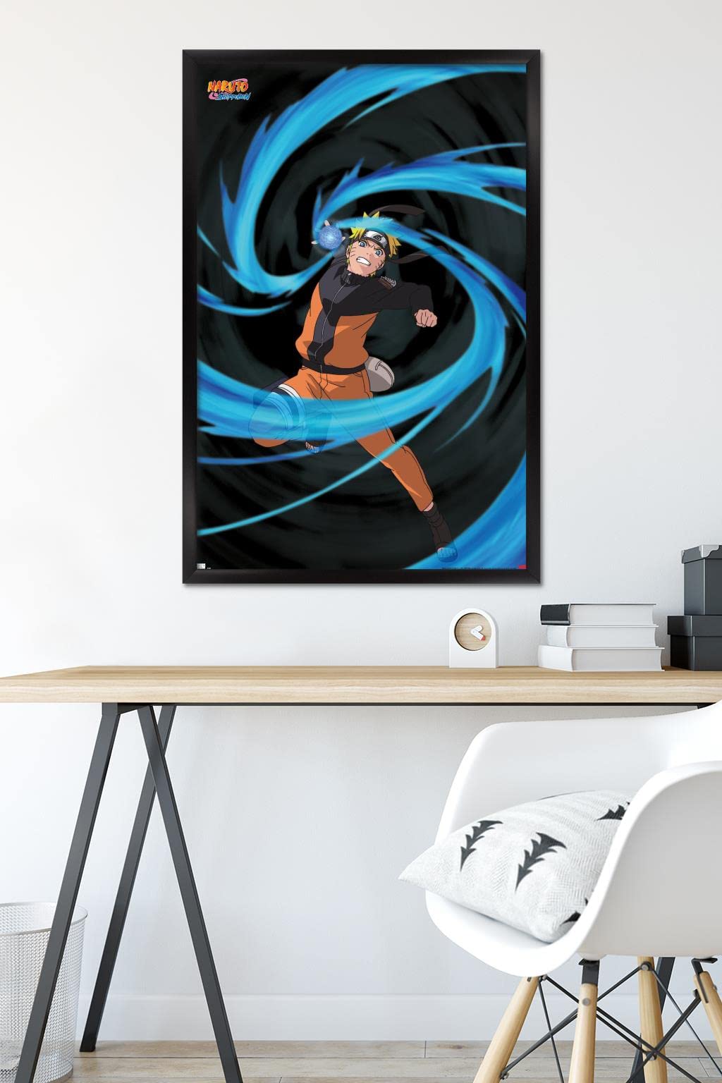 Naruto Shippuden - Naruto Uzumaki Wall Poster, 34L" x 22.4W", Black Framed Version