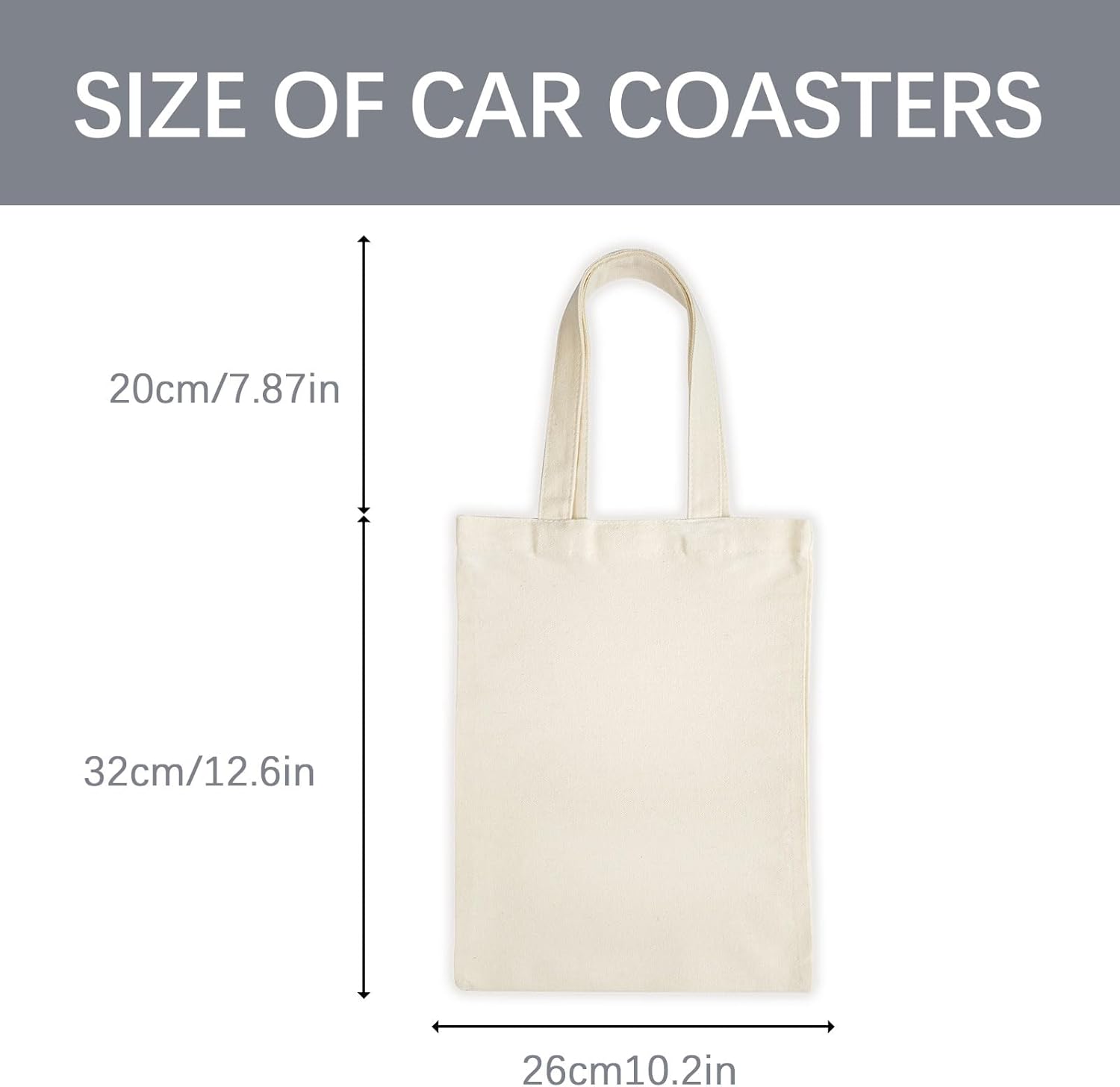 OKBA Mini Tote Bags - 10 Pack Reusable Blank Canvas Bags for Kids | 10.2 x 12.6 Inches