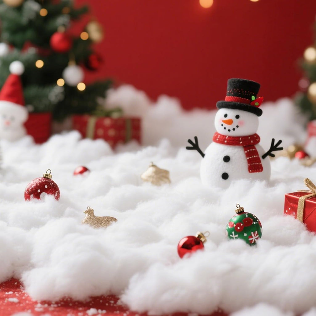 Skiennix Christmas Fake Snow Decoration - 10.6 Oz Fluffy White Artificial Snow for Holiday Decor