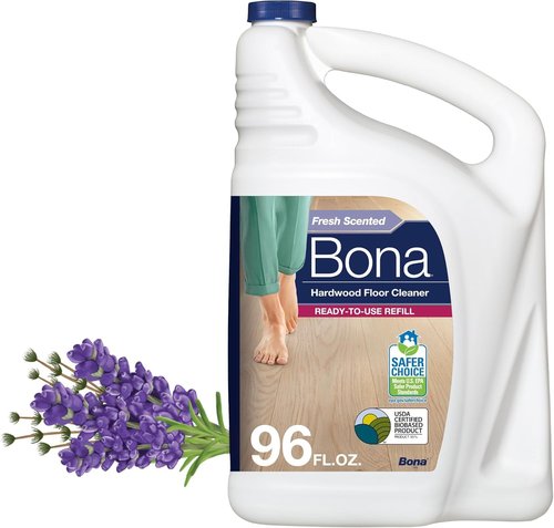 Bona Hardwood Floor Cleaner Refill - 96 Fl Oz - Lavender Thyme Scent | Residue-Free Solution for Wood Floors