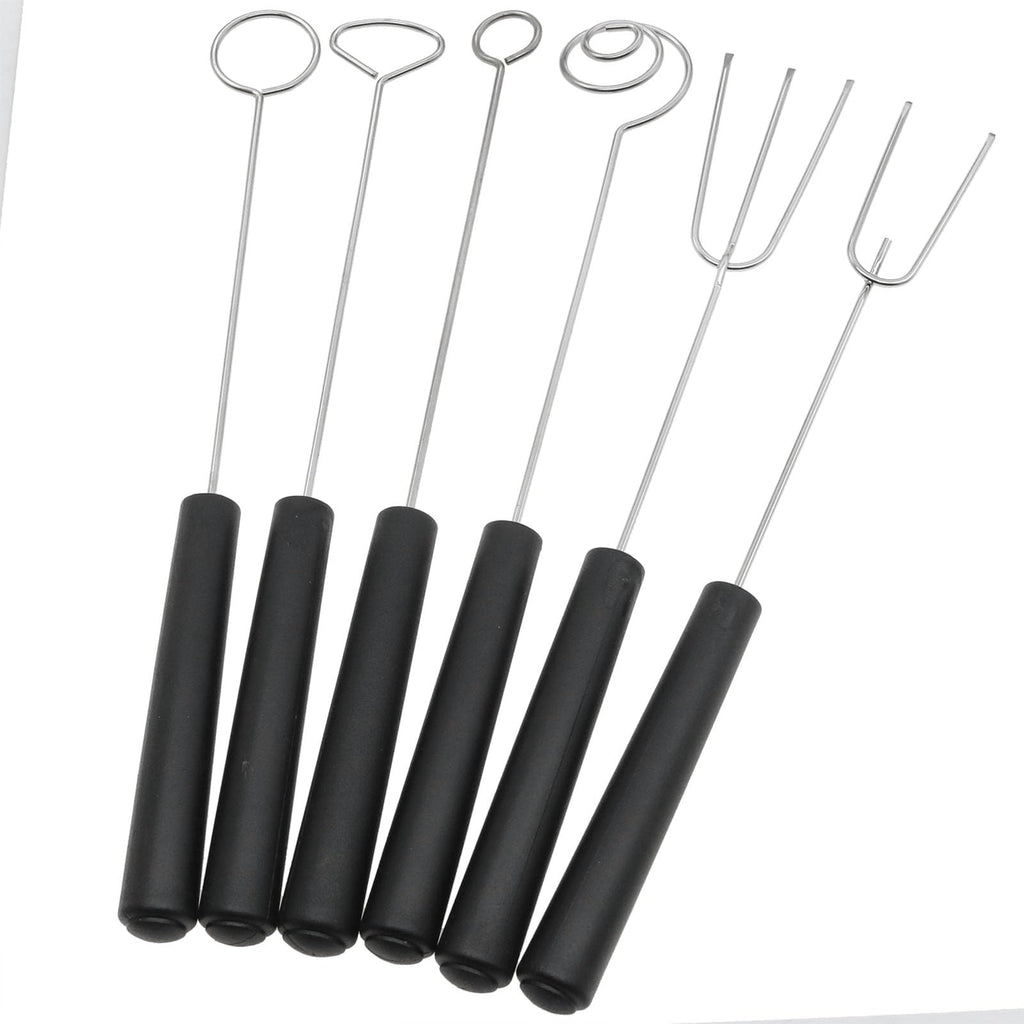 safycaby 6 PCS Chocolate Dipping Tool Stainless Steel Candy Dipping Tool Chocolate Dipping Fork Spoon Set for Handmade Chocolate Pralines Truffles
