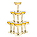 Lullaby 50PCS 5oz Plastic Champagne Coupe Glasses with Gold Rim, Elegant Plastic Champagne Glasses, Unbreakable and Crystal Clear, Perfect for Weddings, Parties, Birthdays, and Special Occasions