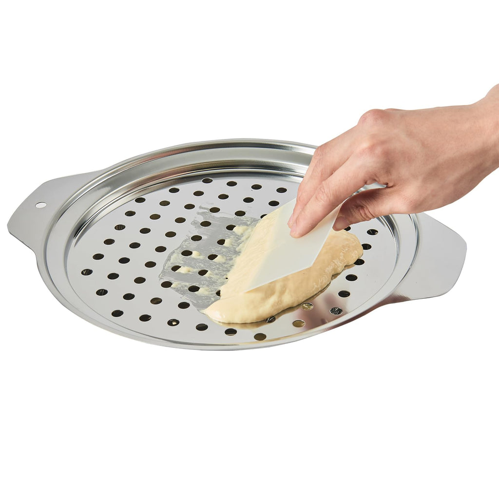 Premium Stainless Steel Spaetzle Maker Lid with Scraper, Traditional German Egg Noodle Maker Tools Pan Pot Pasta Veggies Strainer