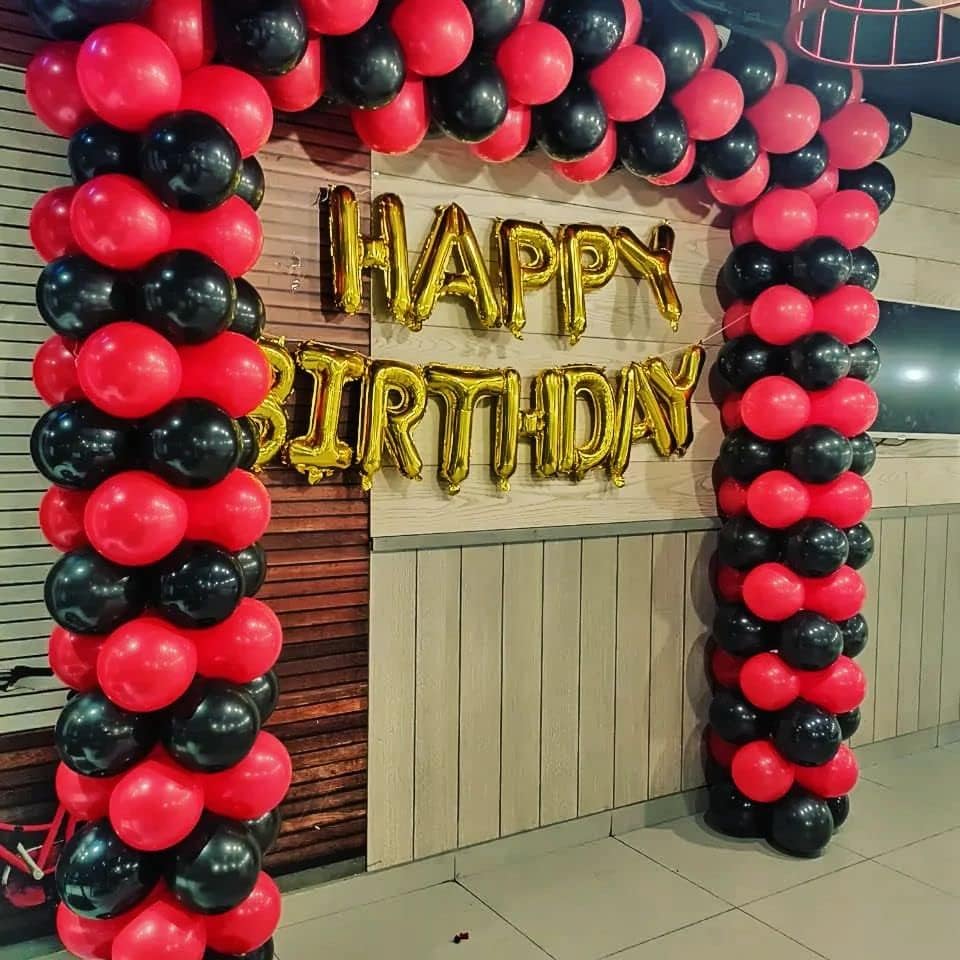 Bezente Red & Black Balloons Garland Kit - 100 Pcs Arch for Wedding, Birthday & Graduation Decor