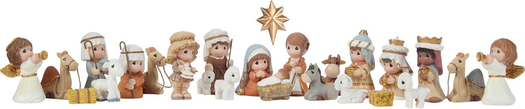 Precious Moments Countdown to Christmas Advent Calendar - Wooden Holiday Set with Storybook & Figurines | 251438