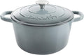 Crock Pot Artisan 5-Quart Round Enameled Cast Iron Dutch Oven - Slate Gray, Durable Cookware for Versatile Cooking