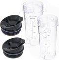 Ninja 16oz Replacement Cups - Compact Personal Blender Cup Set with Seal Lids | 2 Pack for BL770, BL780, BL660