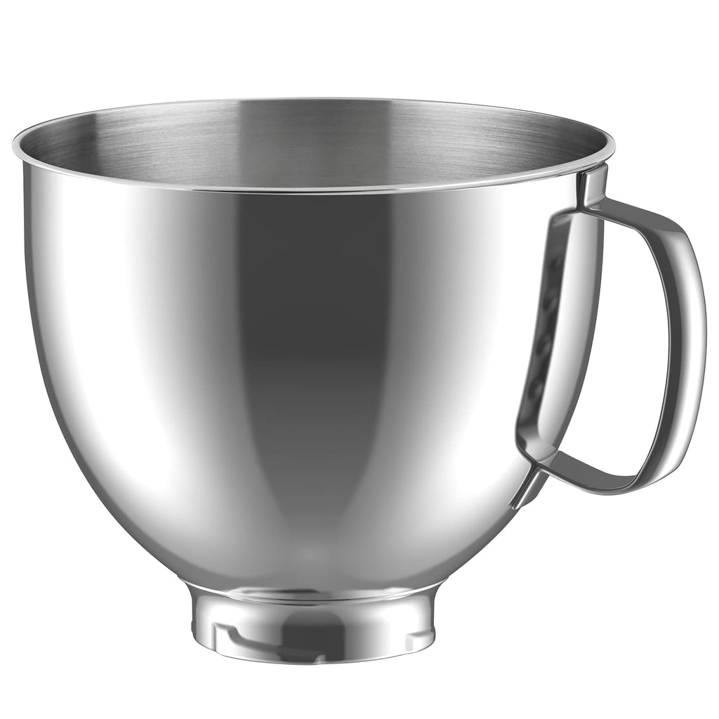 Stainless Steel Mixer Bowl for KitchenAid Artisan & Classic Series 4.5 Quart / 5 Quart Tilt-Head Stand Mixers, KSM150 Stainless Steel Bowl Replacement, Mixing Bowl for KitchenAid, Silver