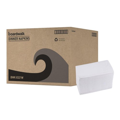 Boardwalk 1/8-Fold Dinner Napkins, 2-Ply, 15 x 17, White, 300/Pack, 10 Packs/Carton