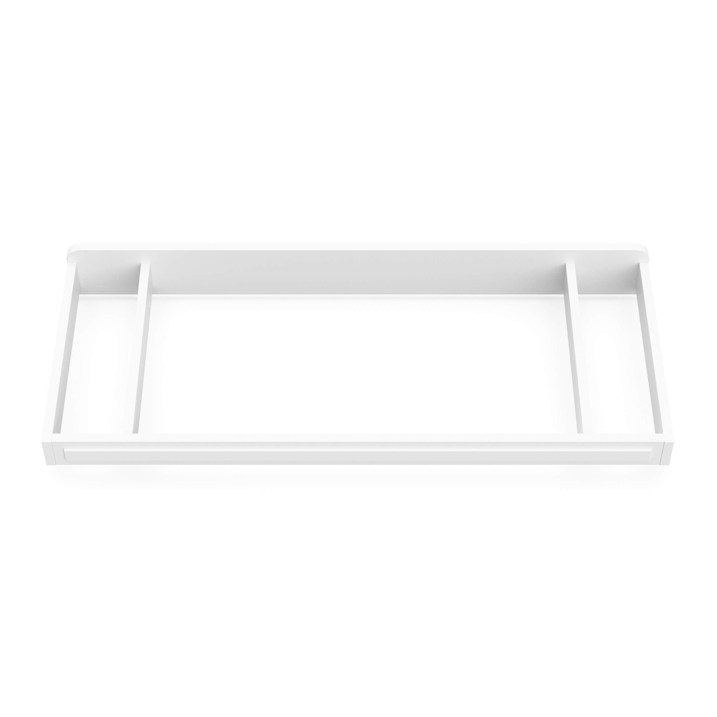 Storkcraft Universal Changer Topper (White) - Transforms Dresser Into Baby Changing Station, Fits Standard Size, 3 Compartments Essentials, Soft Felt Bottom