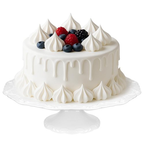12" White Cake Stand for 10" Cake, Porcelain Cake Plate, Cake Pedestal Stand, Round Dessert Stand, Wedding Cake Stand for Party, Birthday, Baby Shower, Christmas, Home Decorating Cake Display Stand