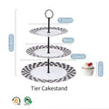 Porlien Checker Pattern 3 Tier Cake Stand for Desserts, Cupcakes, Cookies and Pastry