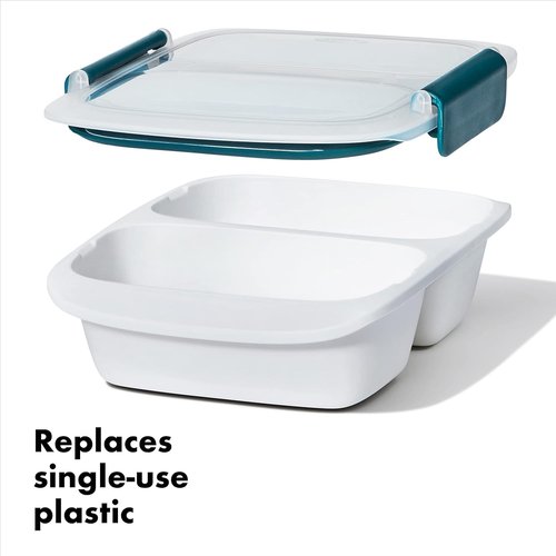 OXO Good Grips Prep & Go 2 Cup Divided Container - Leakproof Food Storage, Pack of 4