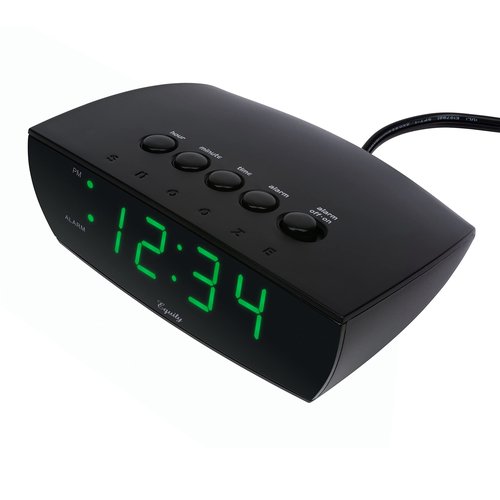 Equity 75902 Green LED 0.9 Inch Digital Alarm Clock