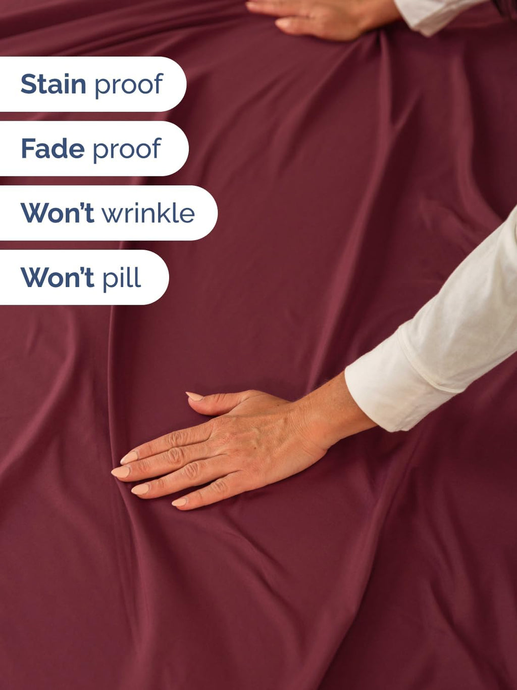 Skiennix Extra Deep Full Sheet Set - 6-Piece Breathable Cooling Bedding - Soft, Wrinkle-Free Comfort - Burgundy