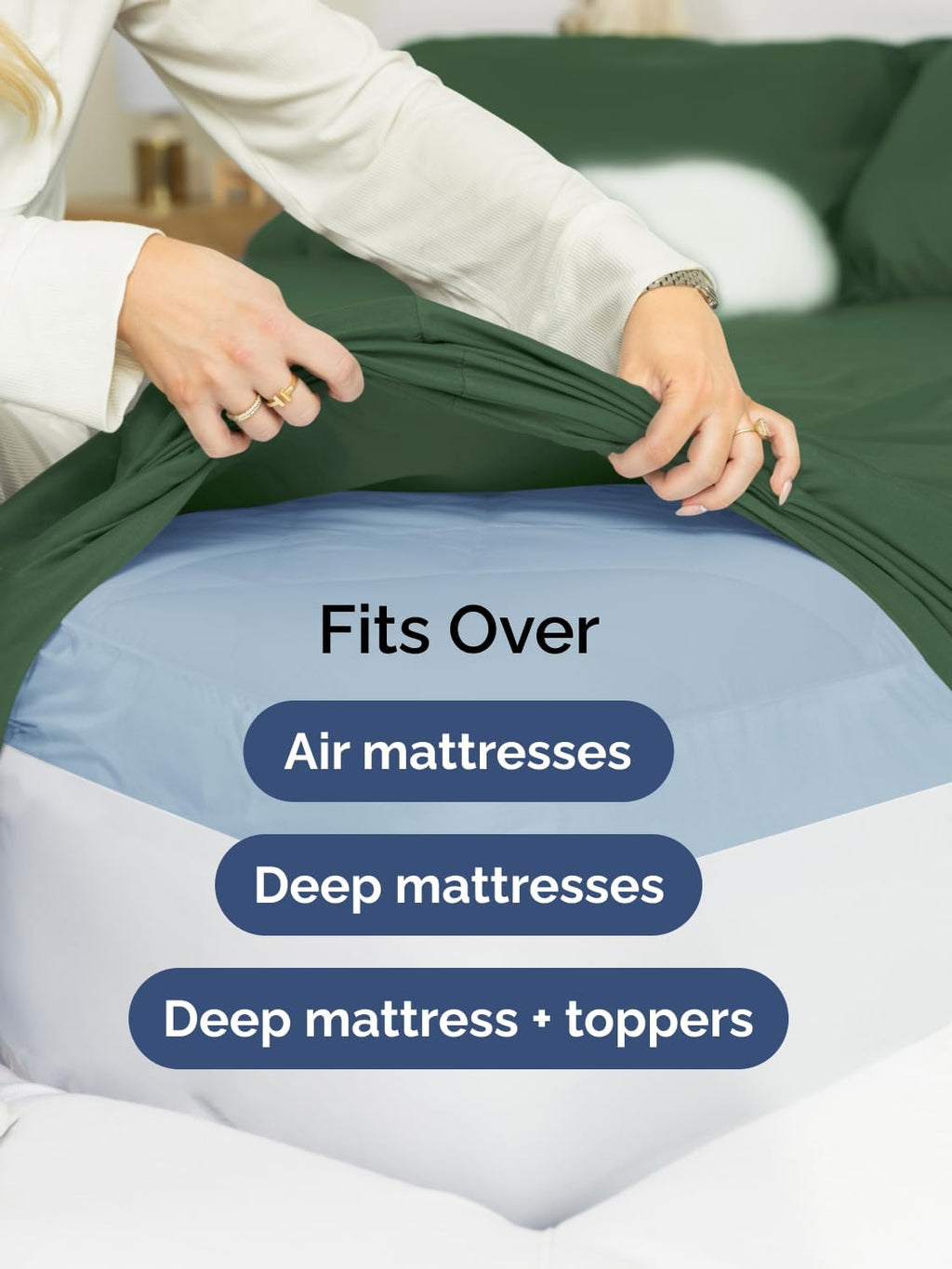 Skiennix Extra Deep Twin Sheet Set - 4-Piece Breathable Cooling Bedding - Soft Wrinkle-Free Emerald Green
