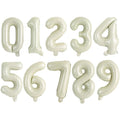 TONIFUL Balloons 16 Inch Cream White 0-9 Number Mylar Foil Balloons 10 Pcs Custom Digital Balloons for 2026 New Year Eve Birthday Party Engagement Graduations Anniversary Baby Shower