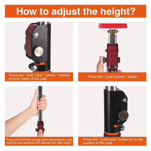3rd Hand Adjustable Support System, Adjustable Cargo Bar for Pickup Truck Bed, and Drywall - Extends from 35" to 63", 2 Pack Load-Bearing Capacity 264 lb (120 kg)