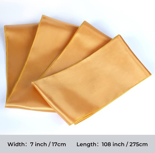 Babenest Satin Chair Sashes - Upgraded 10 Pcs Chair Ribbons & Bows for Weddings & Events | Gold
