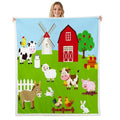 Feelyou Kids Farmhouse Fleece Blankets Children Boys Girls Cartoon Animal Print Throw Blanket Lovely Rabbits Sheep Horse Blanket Luxury Soft for Chair Office Plush Blankets 30"x40"
