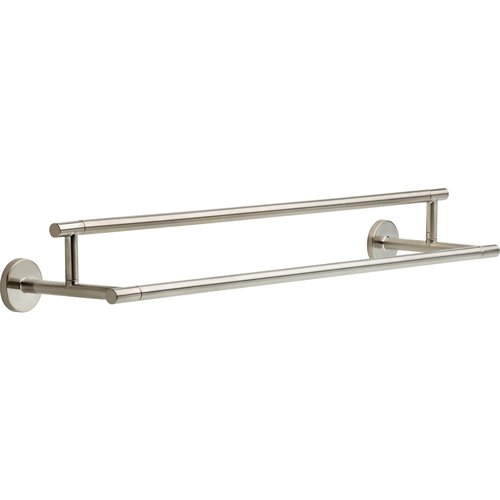 DELTA FAUCET Rubber Limited 75925-SS Trinsic 24 in. Double Wall Mount Towel Bar Bath Hardware Accessory in Stainless Steel