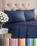 Cal King Size Sheet Set by [Brand Name] - Comfy Cooling Bed Sheets | Luxury Hotel Quality - Deep Pockets, Soft & Wrinkle-Free - Navy Blue