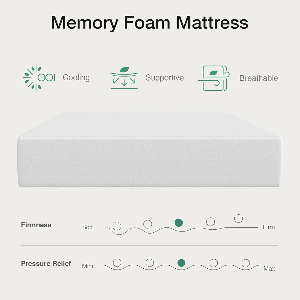 Novilla Full Mattress - 10 Inch Gel Memory Foam for Cool Sleep & Pressure Relief | CertiPUR-US Certified
