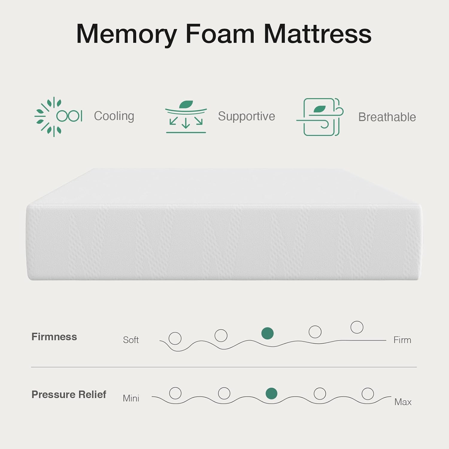 Novilla Full Mattress - 10 Inch Gel Memory Foam for Cool Sleep & Pressure Relief | CertiPUR-US Certified