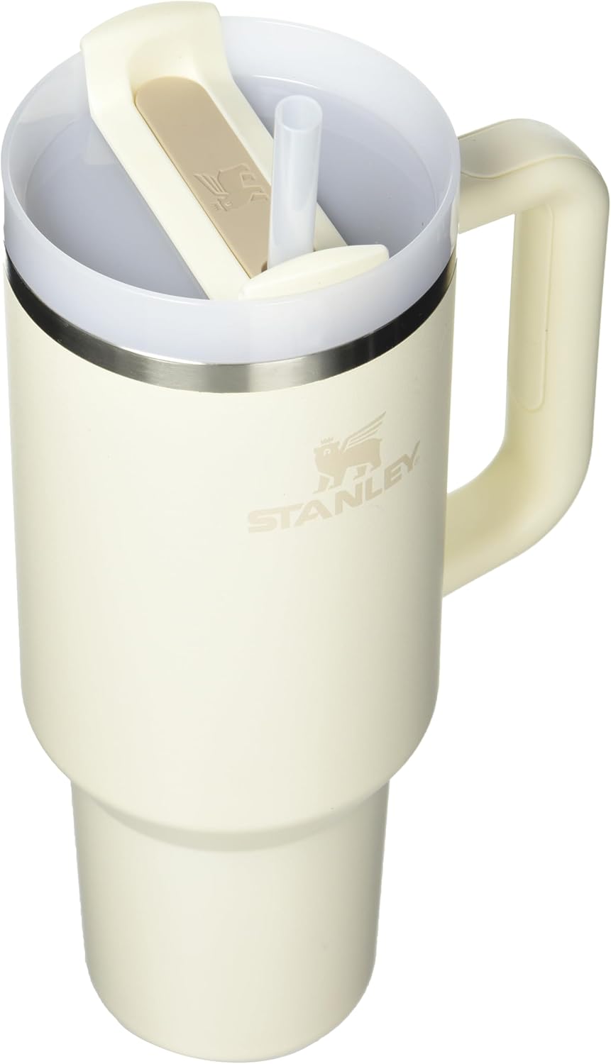STANLEY Quencher H2.0 Tumbler - 40 oz Insulated Stainless Steel Cup with Handle & Straw | BPA-Free Cream 2.0