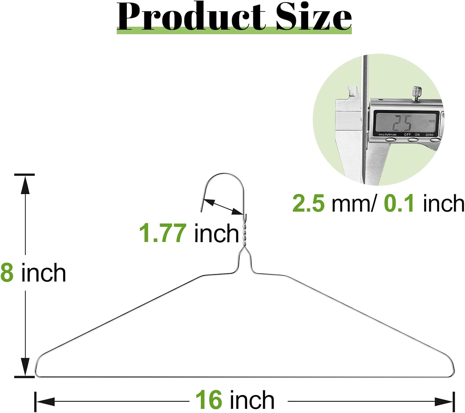Wire Metal Clothes Hangers - 100 Pack, 16 Inch Slim Space-Saving Design for Coats, Suits, and Shirts | Non-Slip Silver