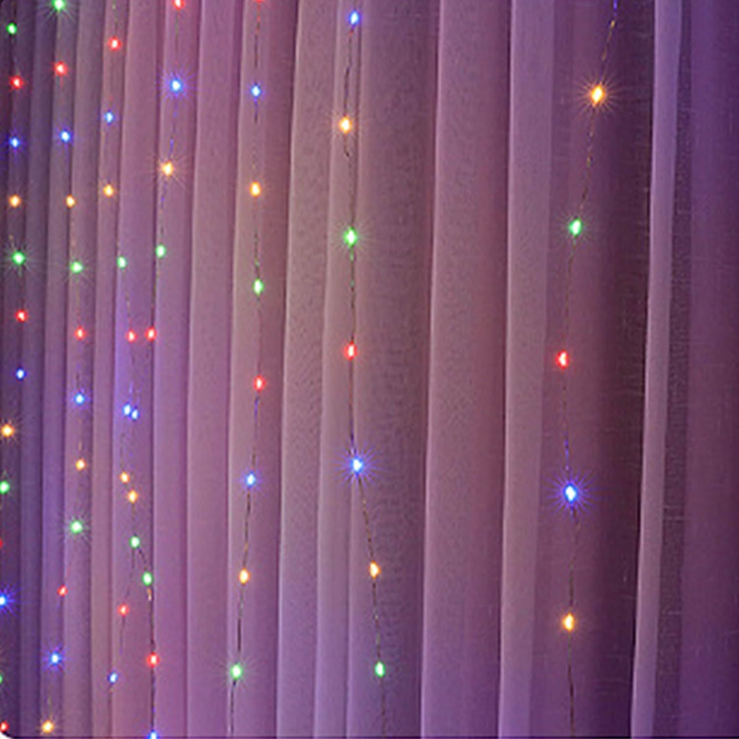 Skiennix 300 LED Curtain String Lights - 8 Light Modes | 9.8x9.8Ft Remote USB Plug for Indoor/Outdoor Decor