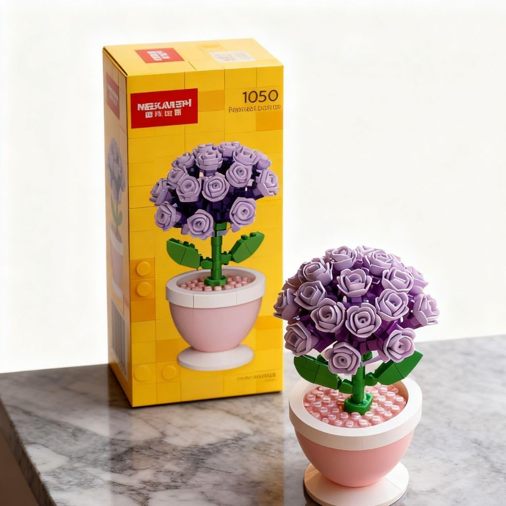Serene Hydrangea Artificial Purple Floral Arrangement - Chic Desk & Window Planter