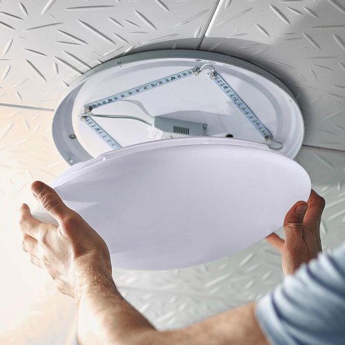 TEHAUX Plastic Ceiling Light Cover Round Lampshade for Bedroom Install Recessed Ceiling Lamp Shade Soft Light Filter Fixture Replacement Space Saving Lamp Cover for Home