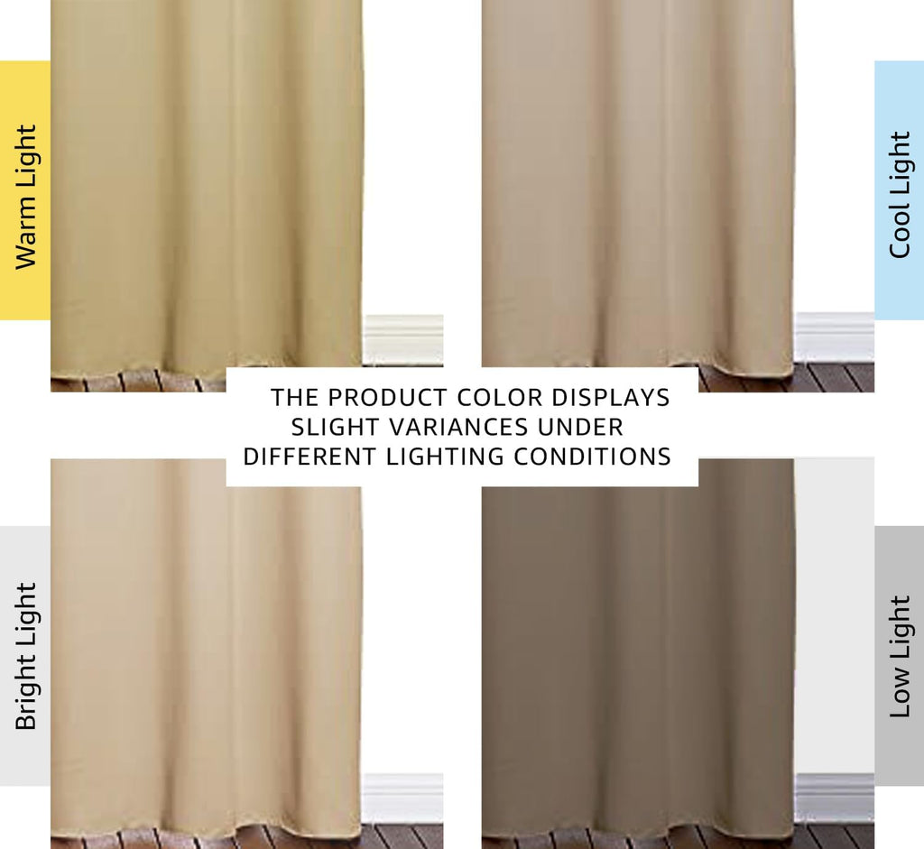 NICETOWN Thermal Insulated Eyelet Top Room Darkening Curtains - 2 Panels, W42 x L84 inches, Biscotti Beige
