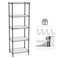 WORKPRO Storage Shelves, 5-Tier Metal Shelving, Garage Wire Rack, 17-3/8"W x 11-1/2"D x 51-1/2"H, 550 LBS Load Capacity, Standing Food Shelving Unit, Adjustable Shelf for Kitchen Pantry Closet Garage