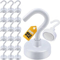 DIYMAG Magnetic Hooks - 30Lbs Heavy Duty S-Hook for Classroom, Kitchen, Garage | 20 Pack - White