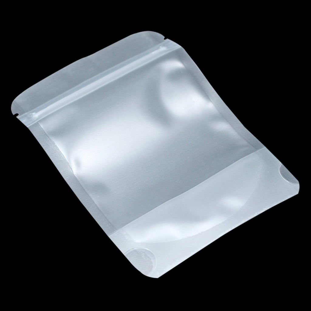 PABCK 500 Pcs 3.5x5.1 inch Resealable Stand Up Bags Matte Clear Zipper Lock Heat Seal Pouches with Tear Notch for Zip Food Storage Lock Packing