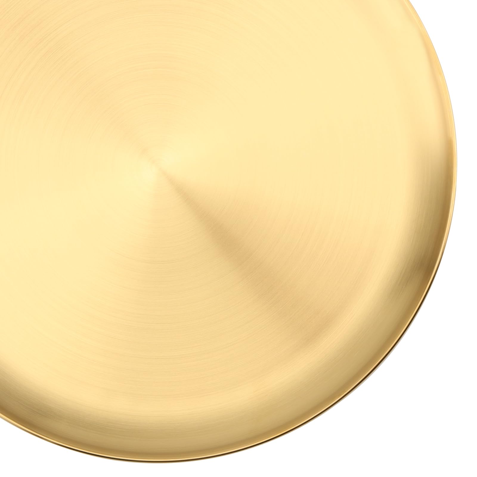 MOUYAT 6 PCS 12 Inch Large Stainless Steel Plate, 30cm Round Dinner Metal Plates, Metal Salad Steak Plates Reusable Dinner Dish for Eating Serving Camping Outdoor BBQ Home Kitchen, Frosted Gold