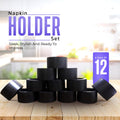 Bambookaari Napkin Rings Set of 12 for Dinning Table Décor Black Napkin Holder Set for Dinner Table Decoration- Napkin Ring for Home and Kitchen Décor