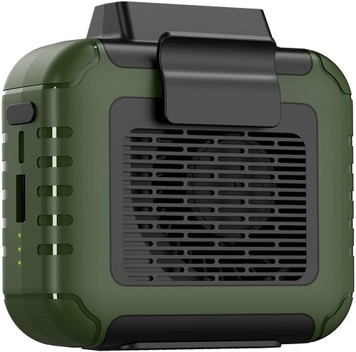 Yeedie Portable Mini Waist Fan Rechargeable with 23H Working Time, 6200 RPM Strong Airflow, 3 Speed Levels, Belt Shirt Fan Clip on Waist Portable Cooling device for Blue Collar,Outdoor Working,Jobsite