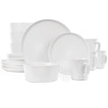 Elama Luxmatte Modern and Contemporary Stoneware Dinnerware Set in Matte, Service for 4 (16, White)