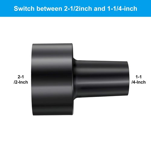 Honoson 2 Pieces 2-1/2-inch to 1-1/4-inch Universal Vacuum Hose Adapters Compatible with Shop-vac Dry Wet Black Vacuum Cleaner Adapter Replacement Accessories
