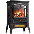 Electric Fireplace Heater with Thermostat Control, 15" Cathedral Stylish Small Fireplace Stove Heater, 3D Realistic Flame Effects, Overheating Safe Design